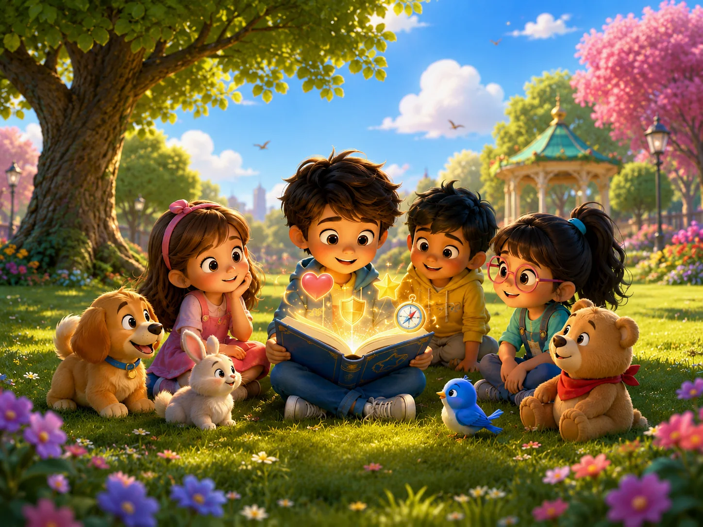 Personagens da Dindili em uma aventura personalizada
