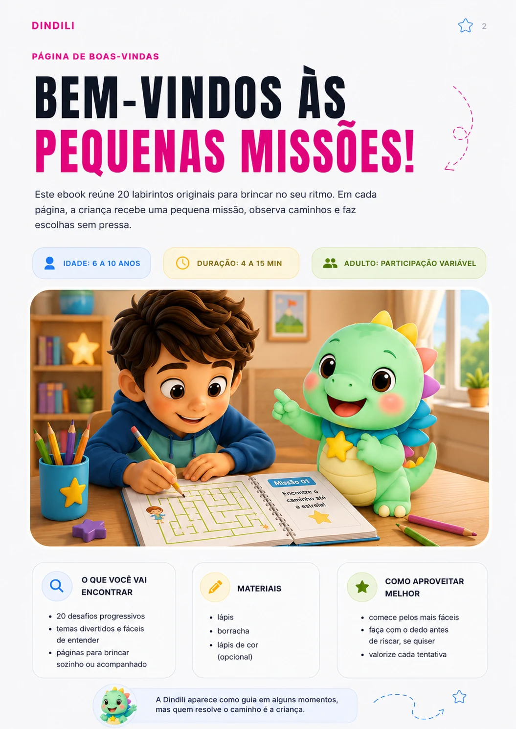 Página de prévia do 20 Labirintos Dindili