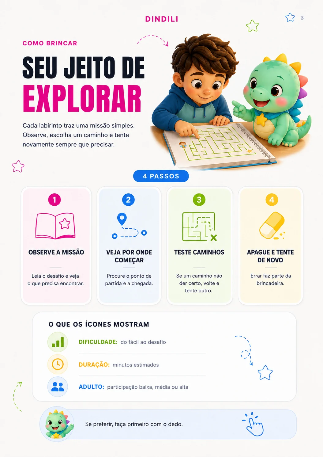 Atividade de prévia do 20 Labirintos Dindili