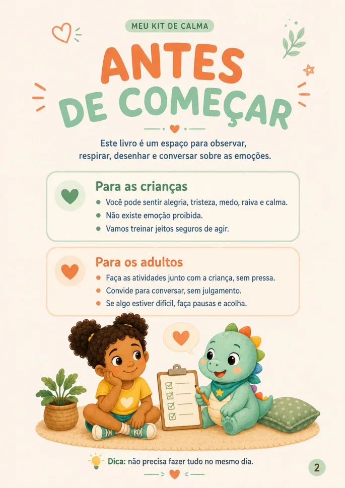 Página de prévia do Meu Kit de Calma