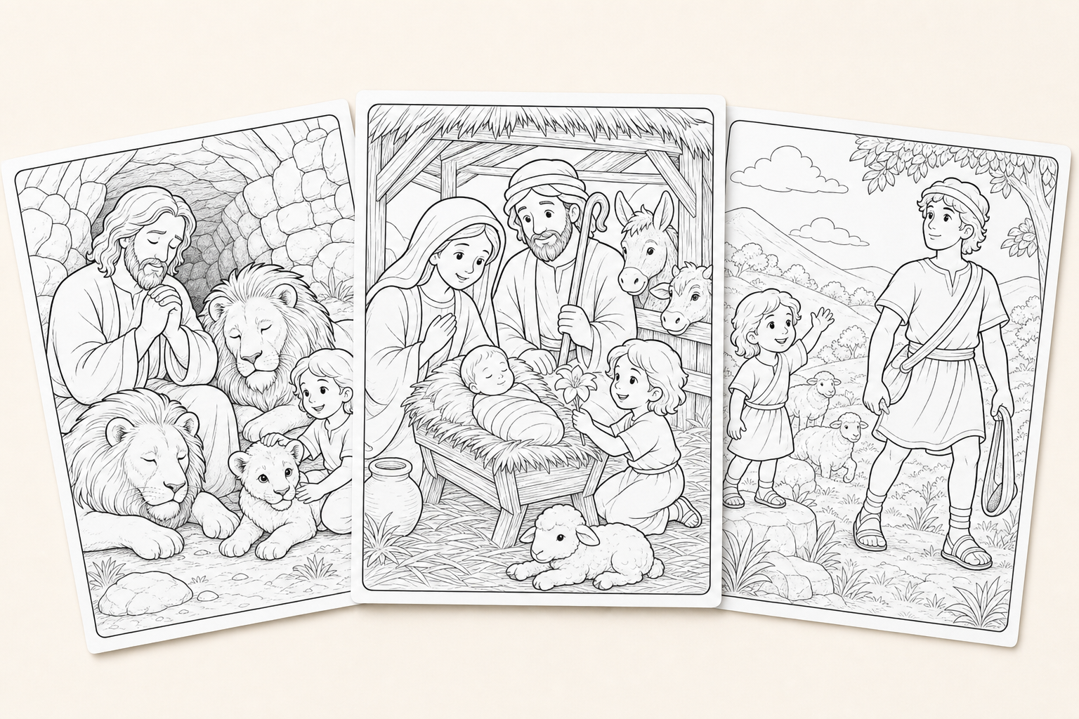 P&aacute;ginas b&iacute;blicas personalizadas com Daniel, a Natividade e Davi